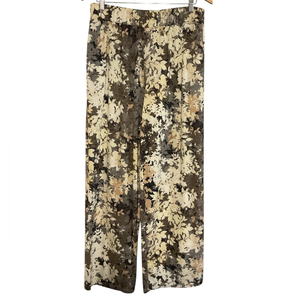 NWT QVC Attitude by Renne Floral Print Wide-Leg Pants size L petite - Picture 2 of 9